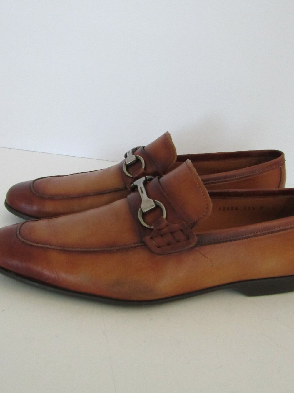 Magnanni Rafa II Bit Mens Loafer Size 11.5 in Brown Cognac Cuero Leather, EUC